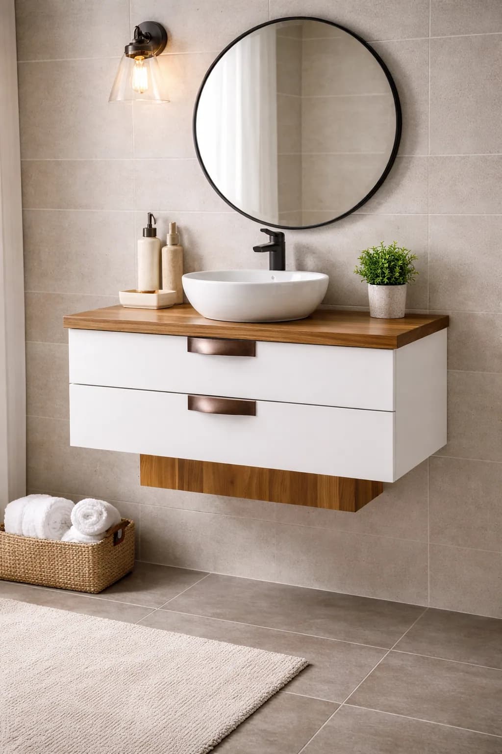 Dulap de Baie Dana - piesa realizata in atelier Artizan Lemn