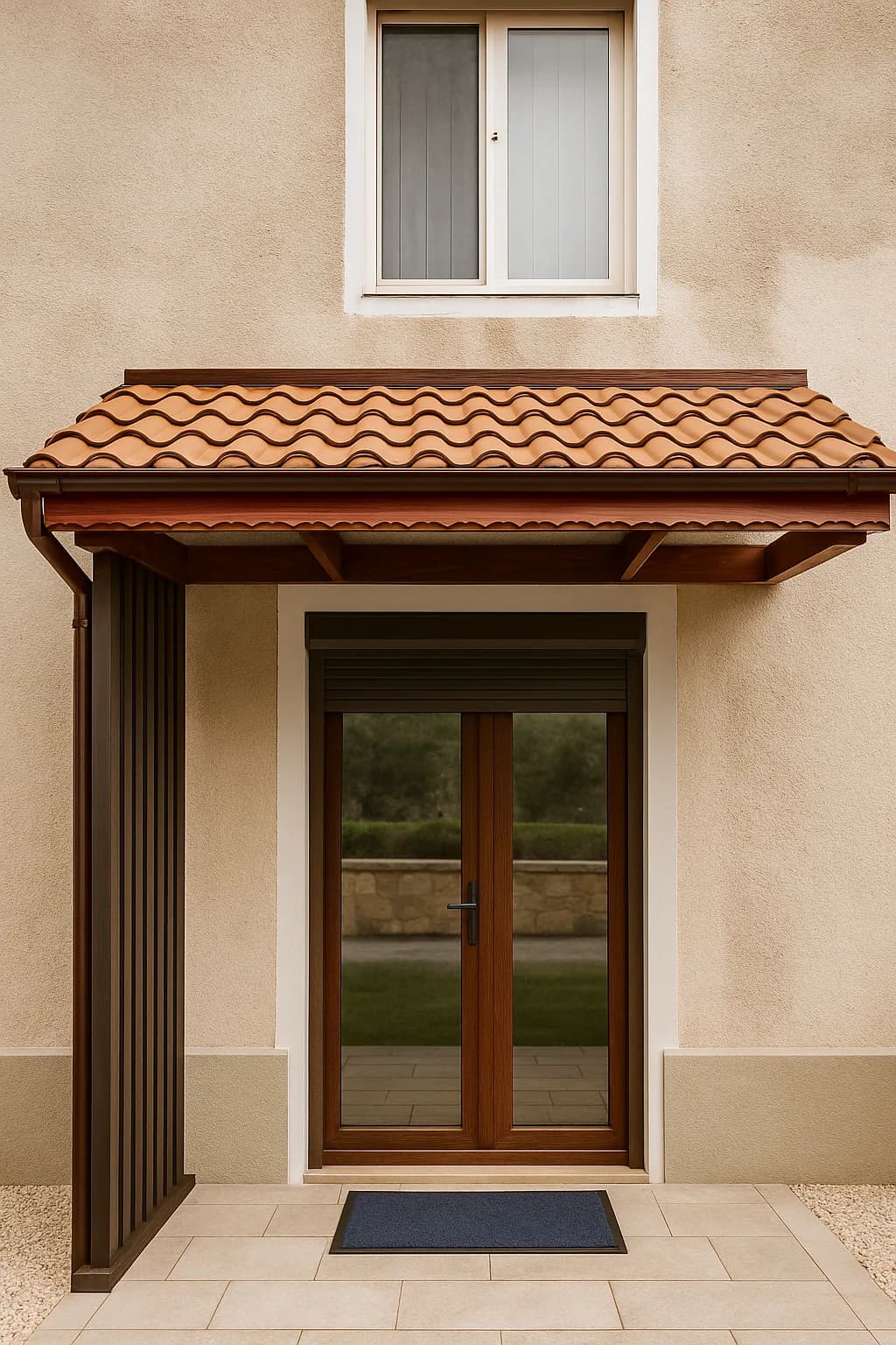 Intrare cu Copertina Moderna - piesa realizata in atelier Artizan Lemn