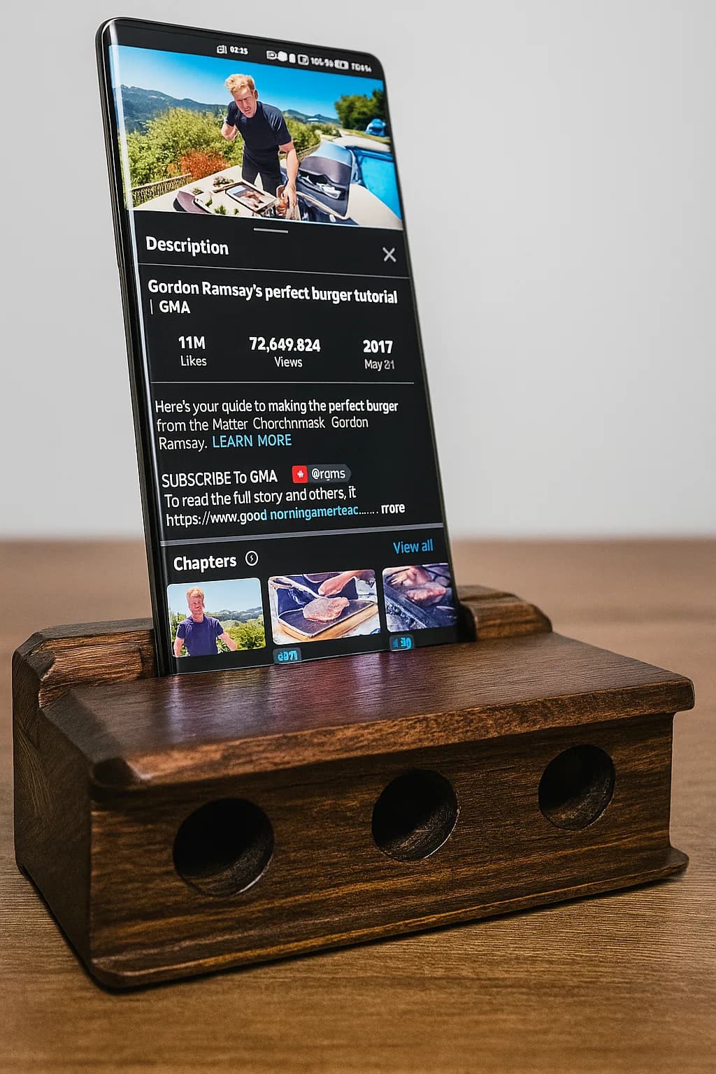 Prezentare Suport Telefon - piesa realizata in atelier Artizan Lemn